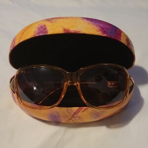 Franco Sarto Stylish Orange Sunglasses with Case - Orange and Purple